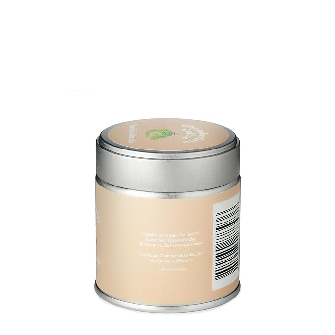 Chamberlain Coffee Vanilla Matcha Powder - Ceremonial Grade Matcha Powder w/Madagascar Vanilla, First Harvest, Gluten-Free Flavor for Hot & Iced Drinks, Premium Organic Ingredients - (30g / 1.06 oz)