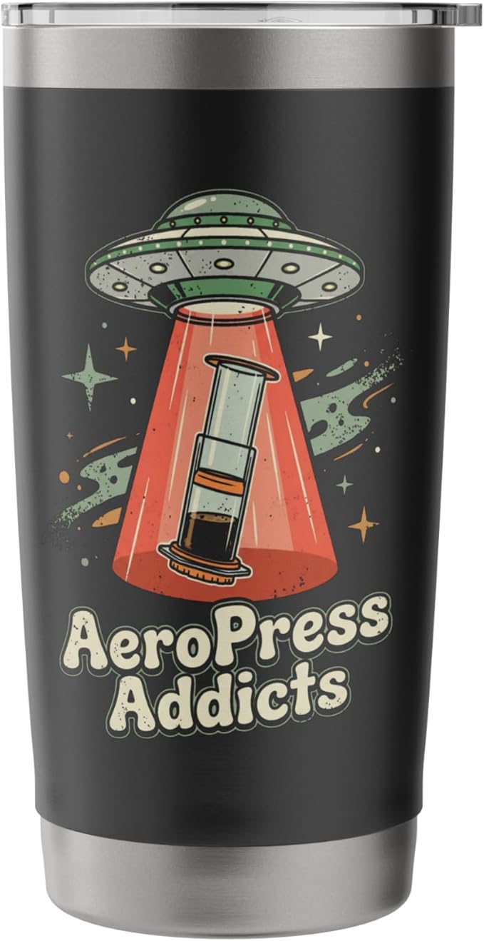 UFO AeroPress Funny Coffee Shirts Sci-Fi AeroPress Brewing Stainless Steel Insulated Tumbler