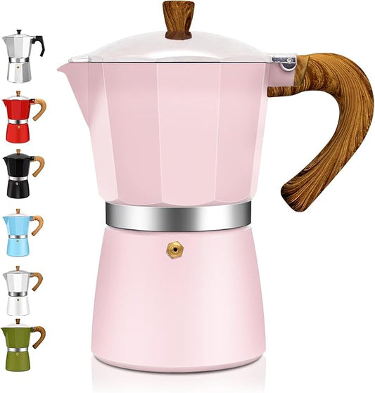 9 Cup Aluminum Espresso Stovetop Moka Pot Express Coffee Maker Percolator Italian Classic Mocha Coffee Machine for Italian and Cuban Cafe Brewing for Home & Camping 450ml 15oz