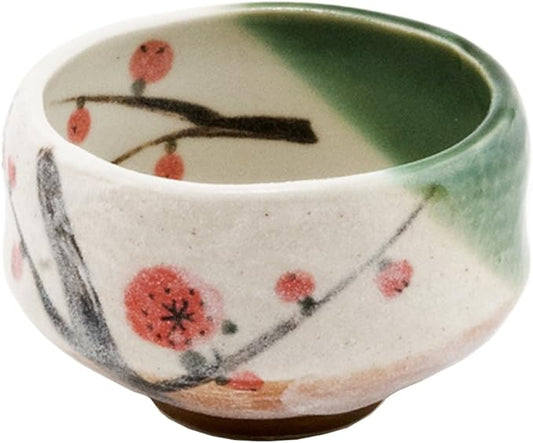 Happy Sales HSMB-CWCB1, Authentic Japanese Traditional Tea Ceremony Matcha Bowl Chawan Handcrafted in Japan, Cherry Blossom Design