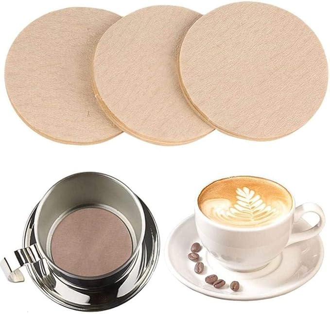 No.6 Coffee Filter Moka Pot Filter Paper, 100 Pcs
