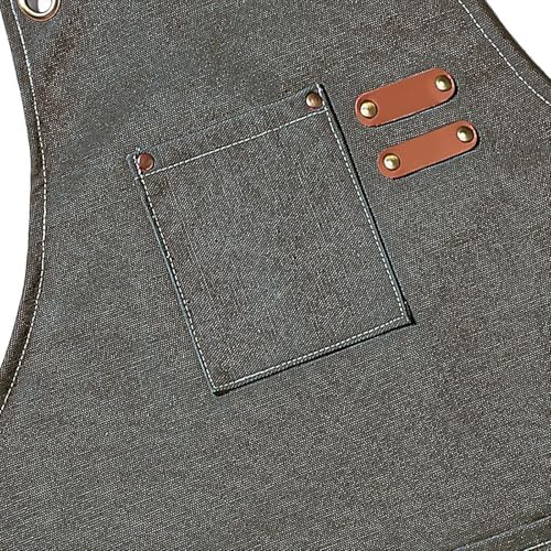 AFUN Aprons for Men Women with Large Pockets, 16-Ounce Cotton Canvas Cross Back Apron - Image 4
