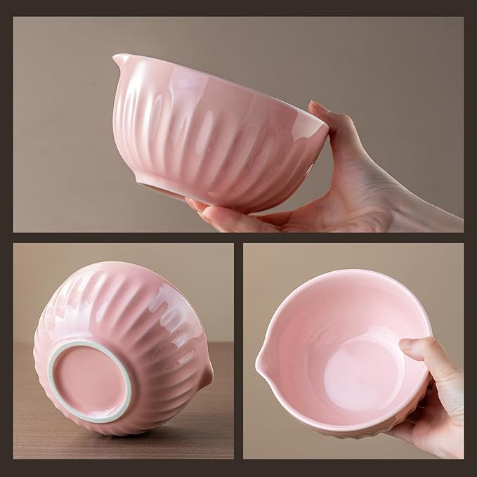 Matcha Whisk Set, 7Pcs Pink Matcha Kit Includes Ceramic Bowl, Whisk and Holder, Bamboo Scoop, Scoop Rest, Sifter and Tea Towel