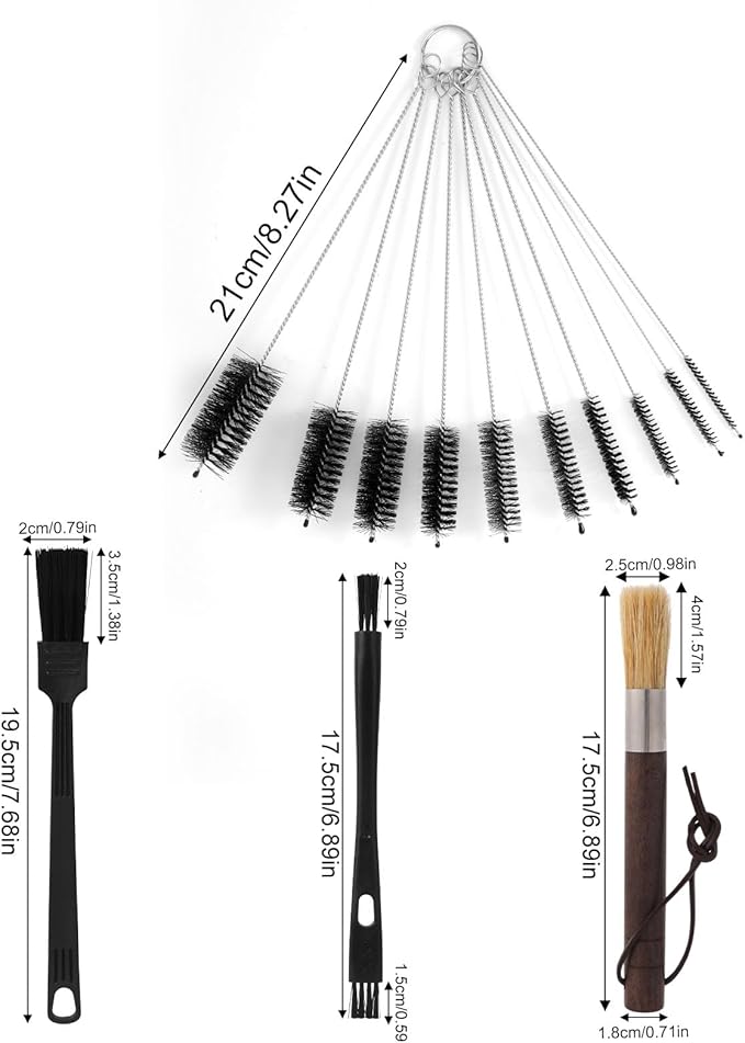 13pcs Coffee Grinder Cleaning Brush Set, Multifunctional Espresso Machine Cleaning Brushes with Long Handle Design Suitable for Coffee Machine Bottle Teapot Nozzle