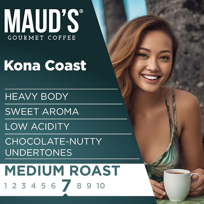 Maud's Kona Coffee Pods, 50ct, Medium Roast Coffee in Single Serve Pods – 100% Arabica Coffee, Compatible with Keurig K Cups Maker - Image 3