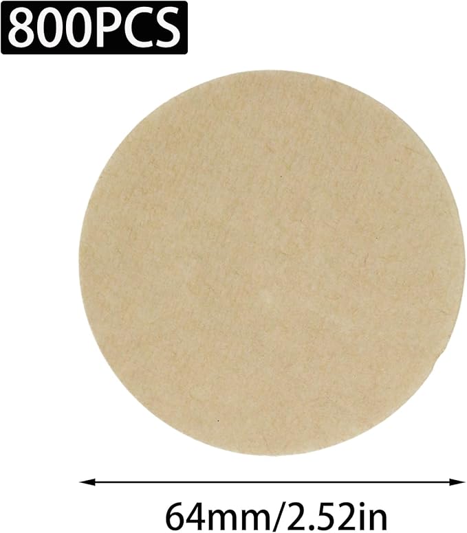 800 PCS Coffee Filter, 2.52 Inch Unbleached Round Coffee Paper Filter, Disposable Paper Filters for Aeropress Mocha Pot Espresso Maker(64mm)