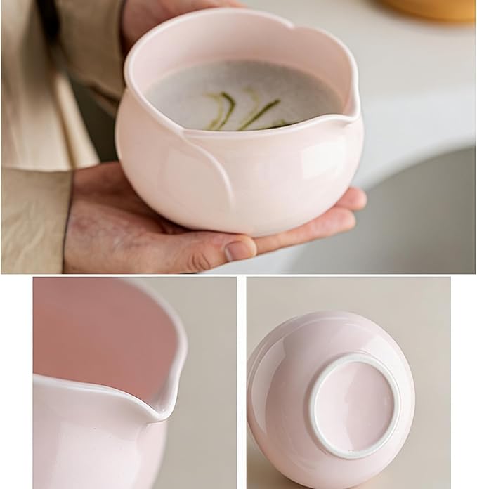 5Pcs Matcha Set Bowl and Whisk, Pink Ceramic Matcha Set Kit, Complete Matcha Making Kit Gift for Ceremony Matcha Tea Lover