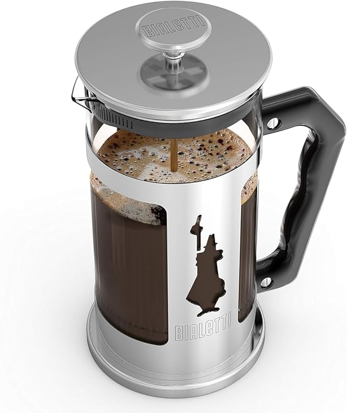 Bialetti Coffeepress French Press Coffee Maker, 8 Cup, Preziosa Stainless Steel (06852)