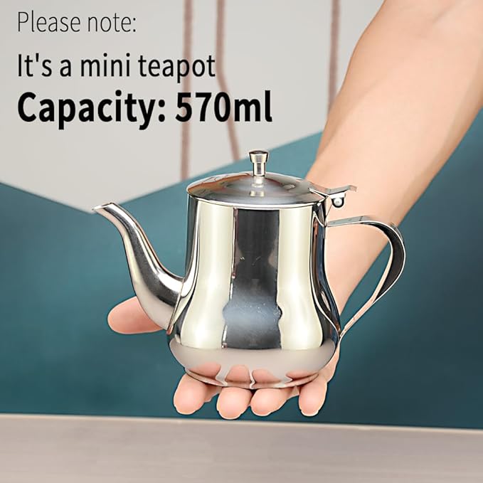 SANQIAHOME 570ml(20Oz) stainless steel small teapot
