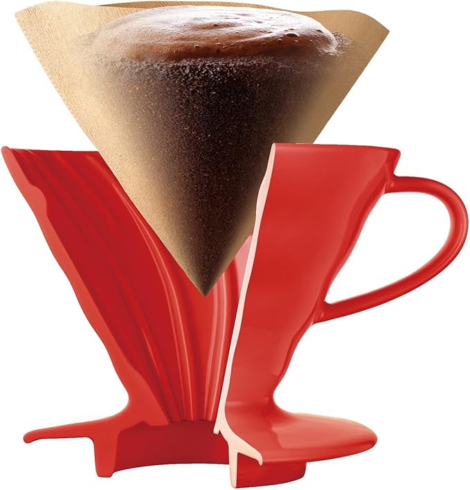Hario VDCR-02R V60 02 Coffee Dripper Ceramic Red Coffee Drip for 1-4 Cups