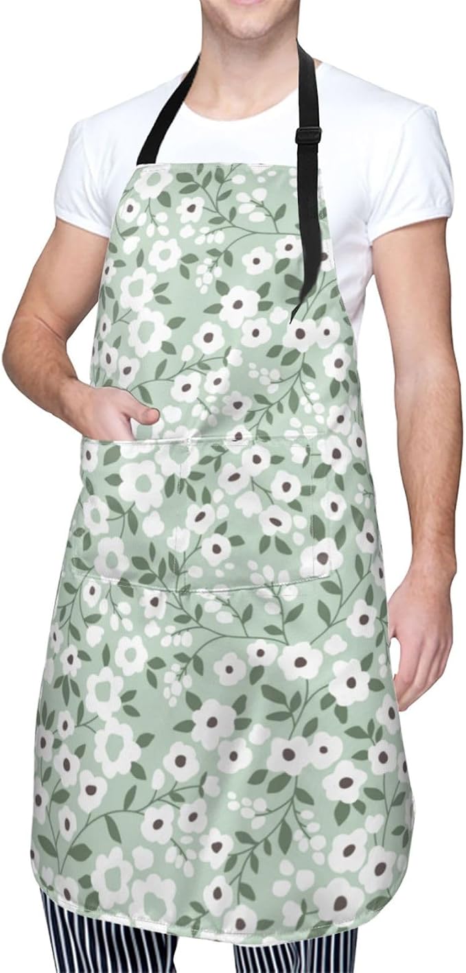 Perinsto Waterproof Apron With 2 Pockets Kitchen Chef Aprons Bibs For Cooking Baking Painting Gardening Grooming - Image 2