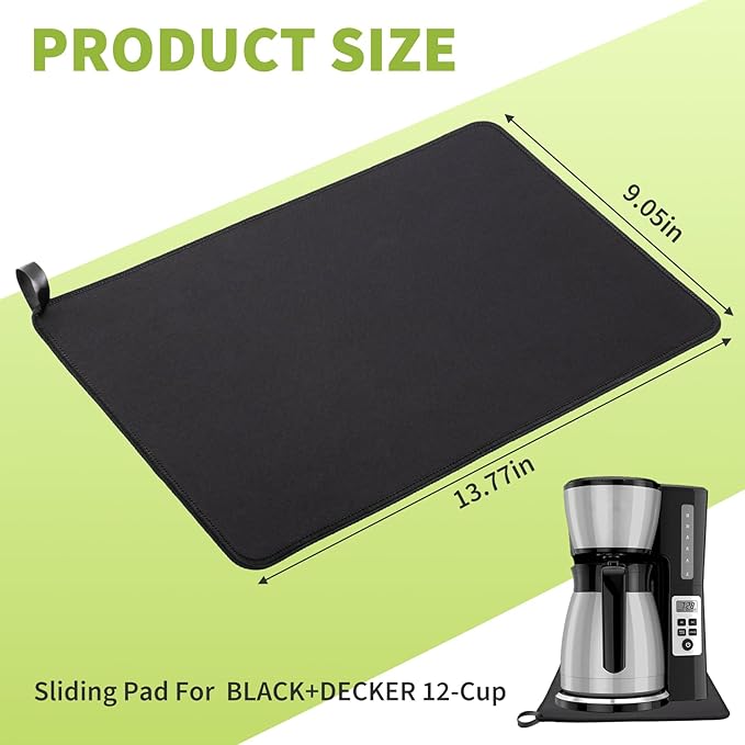 Sliding Pad for BLACK+DECKER 12 Cup Thermal Programmable Coffee Maker(CM2046S)(13.77"×9")-Smooth Glide with Anti-Slip Base - Perfect Accessories Fit for Black and Decker Coffee Maker
