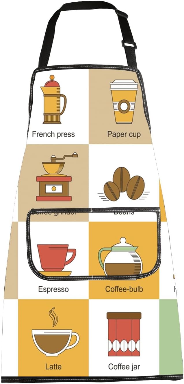 MBMSO Coffee Barista Apron with Pockets Coffee Aprons for Barista Gifts Cafe Aprons for Coffee Drinkers Coffee Lovers Gifts by MBMSO