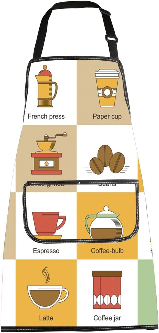 MBMSO Coffee Barista Apron with Pockets Coffee Aprons for Barista Gifts Cafe Aprons for Coffee Drinkers Coffee Lovers Gifts by MBMSO