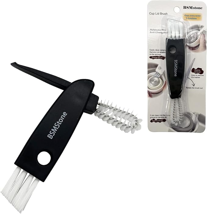 Tiny Cleaning Brush-Mini Multi-Functional Crevice Cleaning Brush, Water Bottle Cleaning Tools for Bottle Cup,Nursing Bottle Cup-1 Pack (Black)… by BSMstonehouseholdsupplies