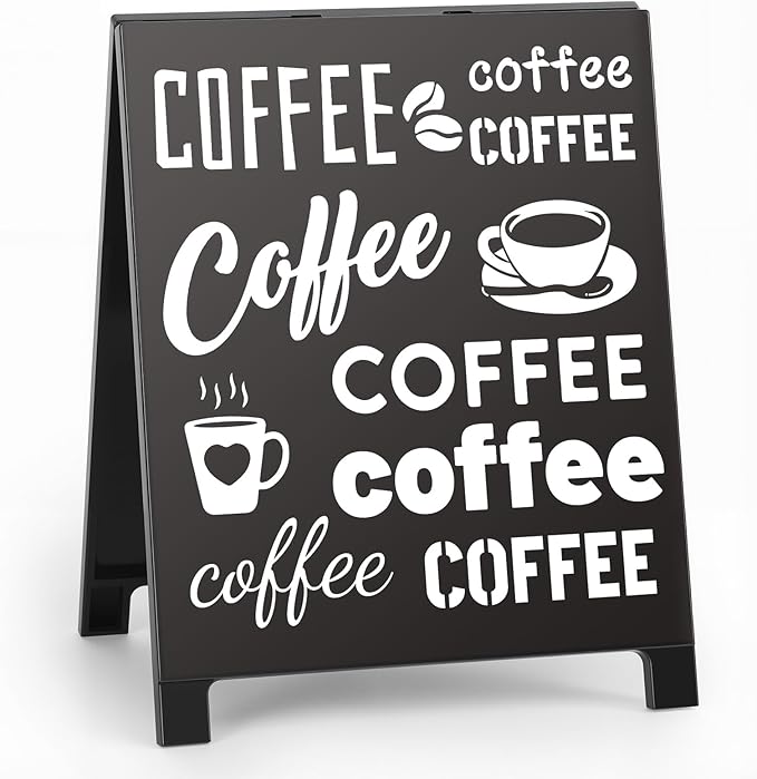 Coffee Bar Accessories Decor: Black Coffee Station Corner Decorations Sign for Kitchen Desk Tabletop Shelf