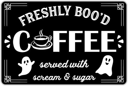 Boo'd Coffee Halloween Signs - Funny Bar Home Kitchen Shop Wall Decor 8x12 Inch by Unknown