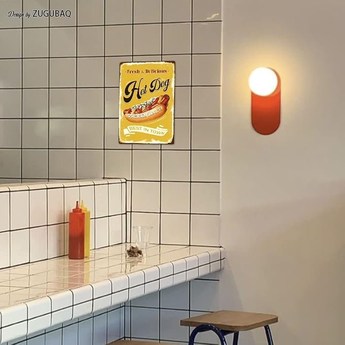 Hot Dog Tin Signs Vintage Metal Sign Funny Food Art Printing Poster Wall Decor for Home Kitchen Bar Restaurant Cafe Pub Indoor Outdoor 12x8 Inch Hanging Plaque - Image 6
