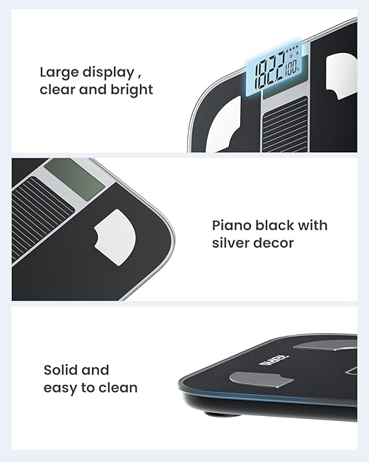 RENPHO Smart Scale for Body Weight, FSA&HSA Eligible, Digital Bathroom Scale BMI Weighing Bluetooth Body Fat Scale, Body Composition Monitor Health Analyzer with Smartphone App, 400 lbs - Elis Solar 1