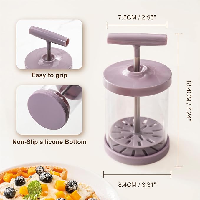 Manual Whipping Cream Dispenser, Handheld DIY Whipped Cream Maker, Professional Whipped Cream Dispenser With Non-Slip Silicone Base for Shop Kitchen Salad Dressings Frothy Drinks Milk Frother