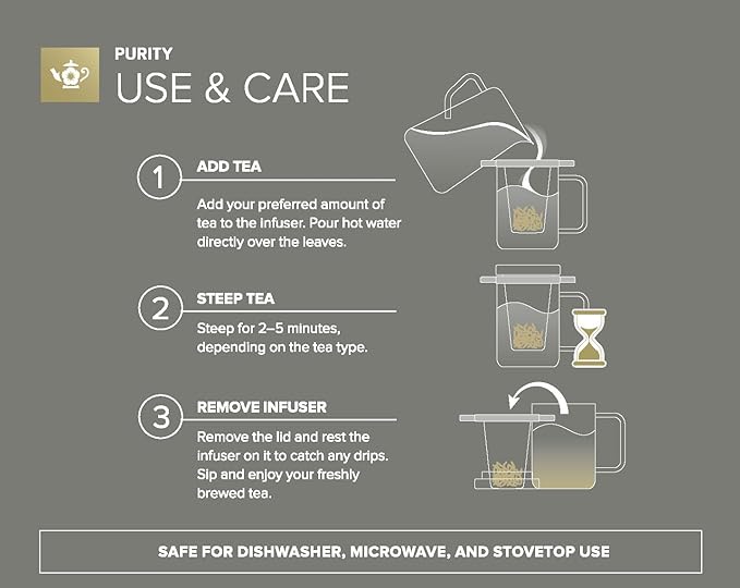 Teabloom Patent-Pending Purity Glass Tea Infuser with Lid – 3.3 Borosilicate, Laser-Perforated Filter, Universal Fit for Cups & Teapots, Toxin-Free Brewing for Whole-Leaf Tea