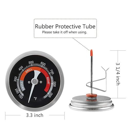 Upgrade Replacement Thermometer for Big Green Egg Grill with 3.3" Large Dial,Temperature Gauge for Big Green Egg Accessories 150-900°F with Waterproof and No-Fog Glass Lens