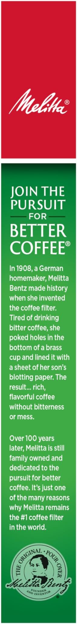 Melitta #4 Cone Coffee Filters, Unbleached Natural Brown, 40 Total Filters Count - Packaging May Vary