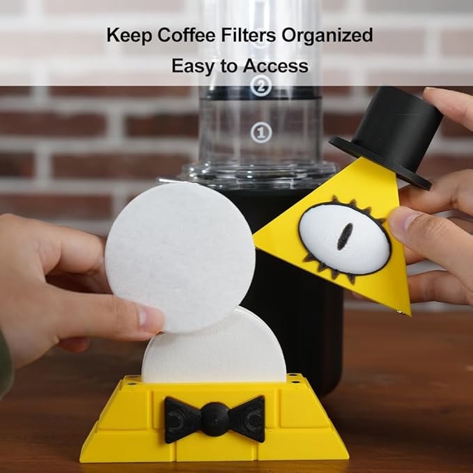 CAFEMASY Coffee Filter Holder Container Compatible with Aeropress 64mm Paper Filters Espresso Coffee Paper Filter Dispenser with Lid For Counter