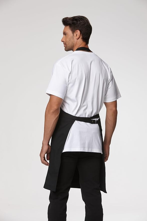 Chef Men Canvas Waterproof Apron Pocket 4251GB | Polyester Cotton Canvas Apron for BBQ Grilling Kitchen Cooking, Adjustable Neck, Durable & Comfortable - Image 2