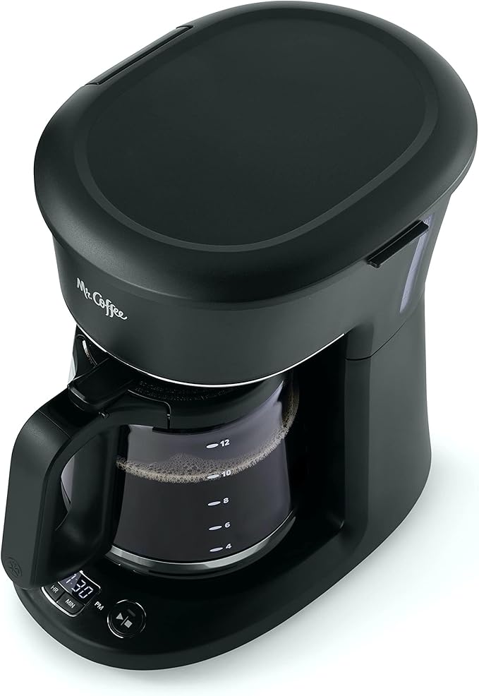MR. COFFEE 12-Cup Programmable Coffeemaker, Brew Now or Later, Black