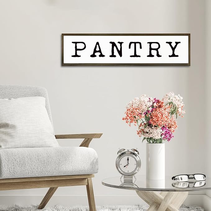 Pantry Wood Sign, Farmhouse Wooden Box Signs, Kitchen Decoration for Table Shelf, Vintage Home Decor, Housewarming Decors, Wood Framed Wall Decor Sign, Pantry Signs Wall Decors 17.8x4x1.2 inches - Image 6