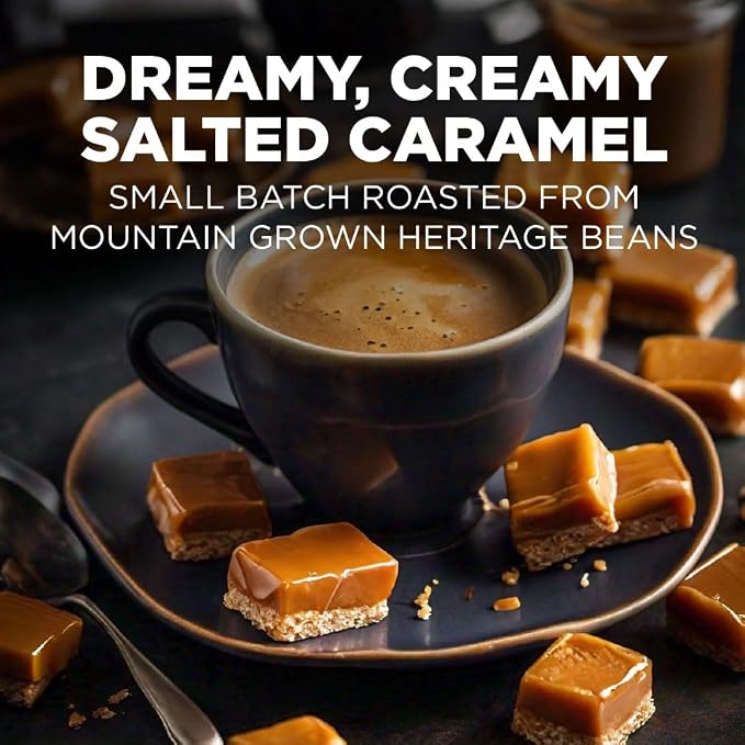 Maud's Salted Caramel Flavored Coffee Pods, 100 ct, Medium Roast Flavored Coffee in Single Serve Pods – 100% Arabica Beans, Compatible with Keurig K Cups Maker - Image 2