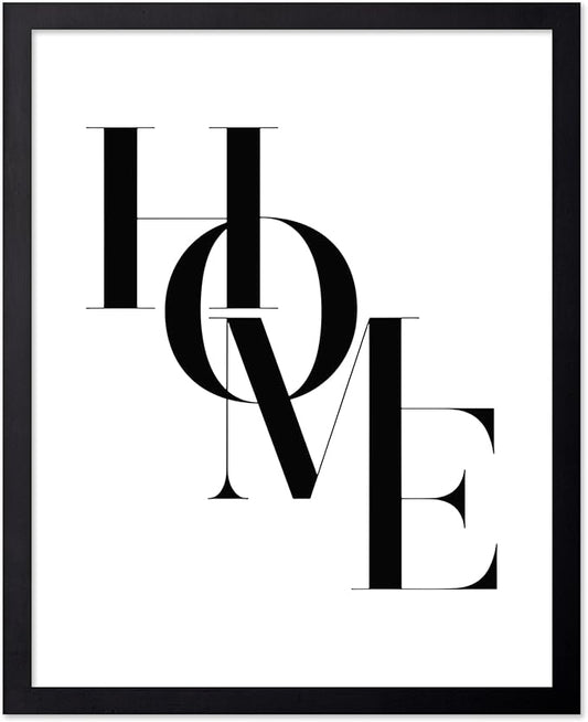 Poster Master Vintage Unique Poster - Retro Minimalist Print - Home, Letters, Typography, Black and White, Simple - Gift for Artist, Friend - Wall Decor for Living Room, Dorm, 8x10 Black Framed
