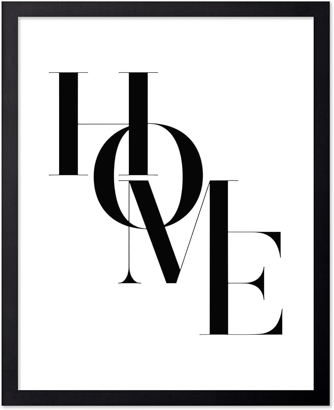 Poster Master Vintage Unique Poster - Retro Minimalist Print - Home, Letters, Typography, Black and White, Simple - Gift for Artist, Friend - Wall Decor for Living Room, Dorm, 11x14 Black Framed