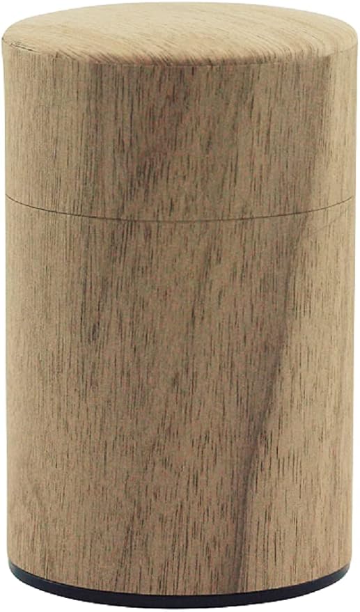 Natural Wood Tea Tin Canister : Walnut/Long 3.5oz (100g), Japan