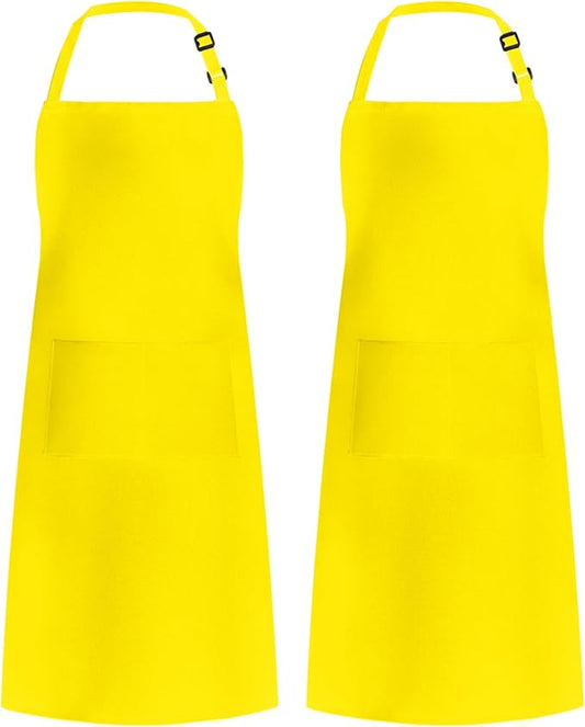 Syntus Apron for Men Women, Adjustable Cooking Kitchen Chef Aprons with 2 Pockets, Cotton/Polycotton/Polyester