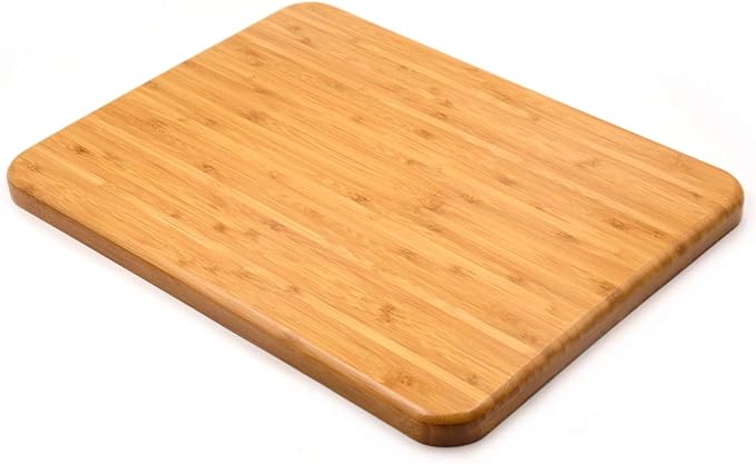 Bamber Large Size Bamboo Serving Tray, Rectangular, 15.5 x 11.8 x 0.8 Inches