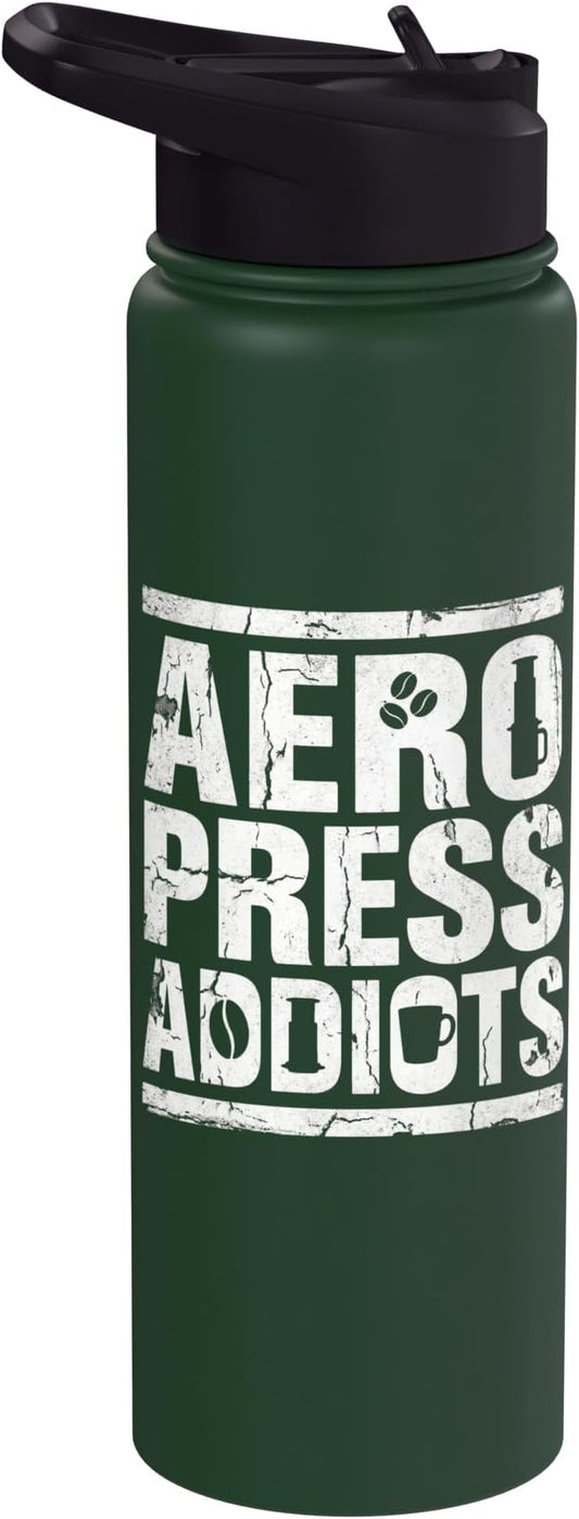 Bold AeroPress Coffee Addict Shirts AeroPress Addicts Stainless Steel Insulated Water Bottle