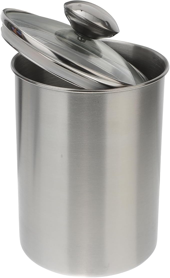 Cabilock 1750Ml stainless steel airtight food storage jar with clear lid for coffee beans, tea, sugar, flour, nuts, and snacks - kitchen counter canister
