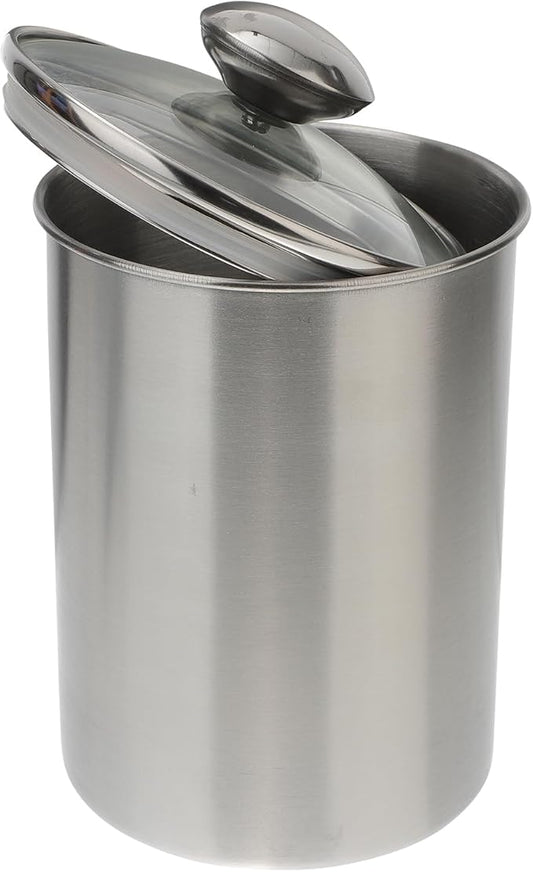 Cabilock 1750Ml stainless steel airtight food storage jar with clear lid for coffee beans, tea, sugar, flour, nuts, and snacks - kitchen counter canister