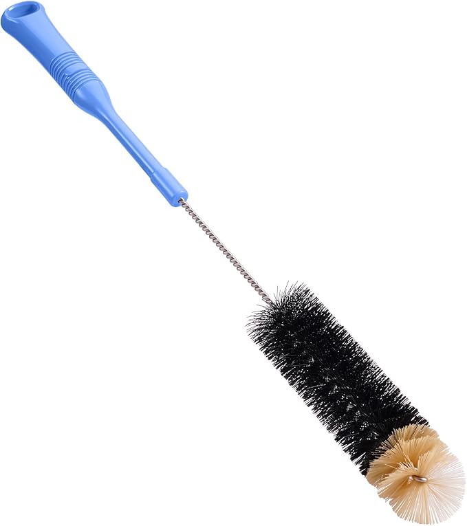 MOSOLAN Bottle Cleaning Brush, 17 Inches Extra Long Handle Water Bottle Brush, Flexible Bendable Cleaner for Washing Narrow Neck Bottles, Wine Decanter, Kombucha, Pipes, Beer Brewing Supplies, 2 Pack - Image 2