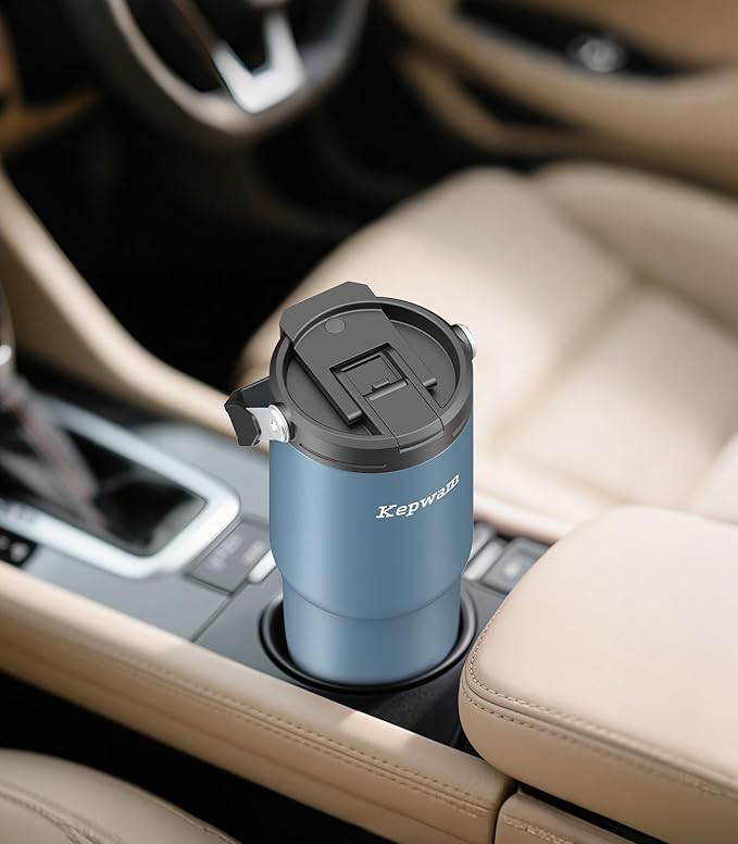 Kepwam T3 Self-Heating Travel Mug 20oz, Temperature-Controlled Coffee Warmer Mug, Smart Travel Coffee Mug Keep Coffee Drinks Hot, Heated Mug Great for Driver Outdoor Fits Car Cup Holders