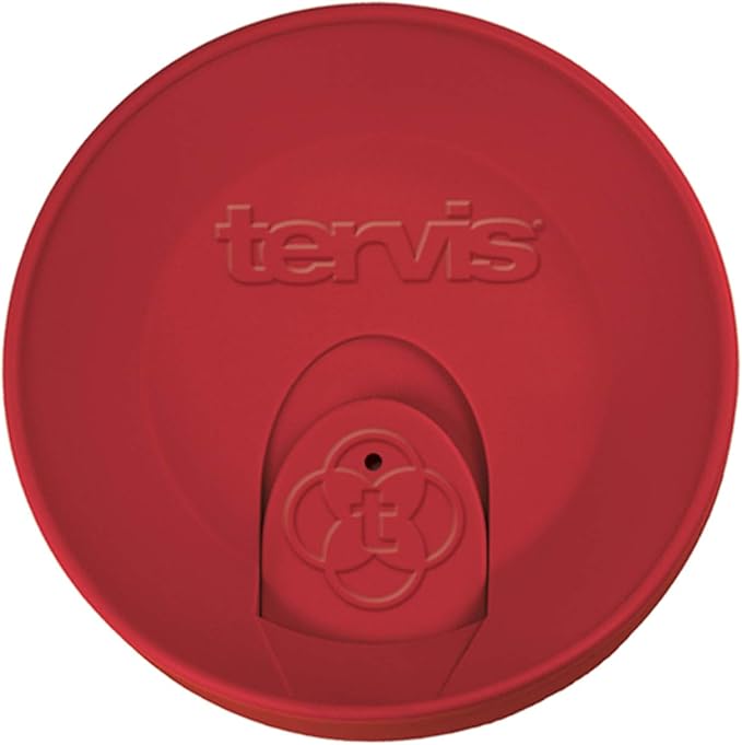 Tervis Travel Lid Made in USA Double Walled Insulated Tumbler Travel Cup Keeps Drinks Cold & Hot, Fits 16oz Tumblers, Red