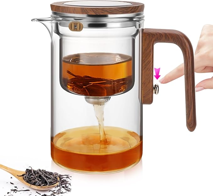 Enchanti Tea Pot, Glass Teapot with Removable Infuser, Magnetic Loose Leaf Tea Steeper, Magic Witchcraft Tea Pot with Strainer for Water Separation, Gift Package, 20.3oz/600ml