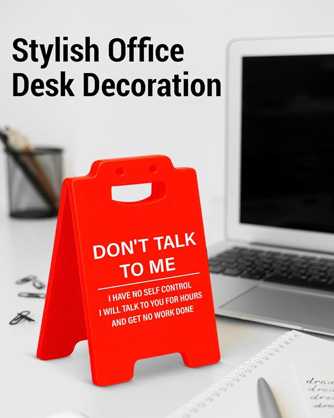 Funny Office Decor Gifts for Women Men Bosses Manager Supervisor Coworkers Don't Talk to Me I Have No Self Control Office Desk Accessories Cubicle Decor - Image 3