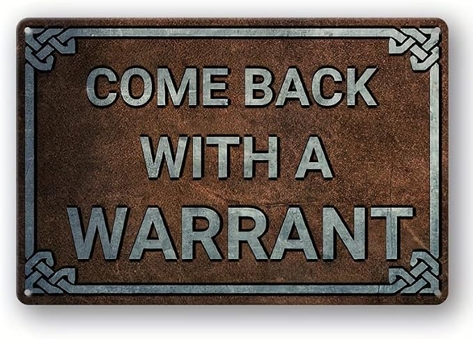 Come Back with a Warrant Vintage Metal Tin Sign - Retro Wall Decor for Home, Kitchen, Bedroom, or Man Cave - 12x8 (30cm x 20cm) by MOSM