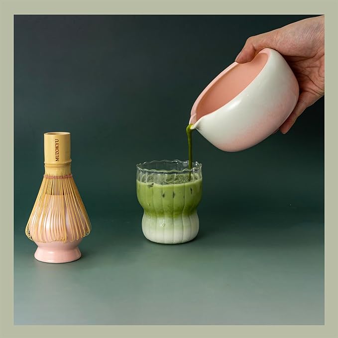 Matcha Set - Ceremonial Matcha Gift Set Includes: Matcha Bowl, Whisk Holder, Bamboo Whisk & Scoop and Stainless Steel Sifter