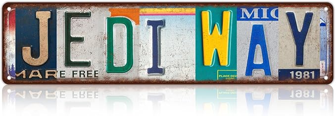Vintage Wall Decor Jedi Way Street Sign Metal Tin Signs for Movie Room Bar Home Man Cave Cafe 16 x 4 Inches by Unknown