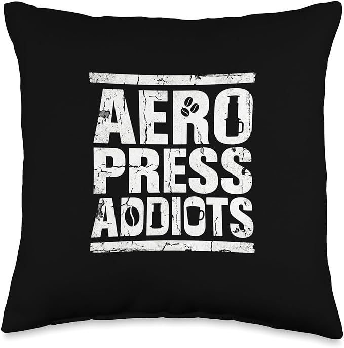 Bold AeroPress Coffee Addict Shirts AeroPress Addicts Throw Pillow
