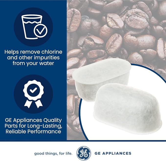 GE Appliances Replacement Carbon Coffee Filter Cartridges, 6-Pack, UNIV1CFLTR6PK, Genuine OEM Accessory for GE Appliances Coffee Makers